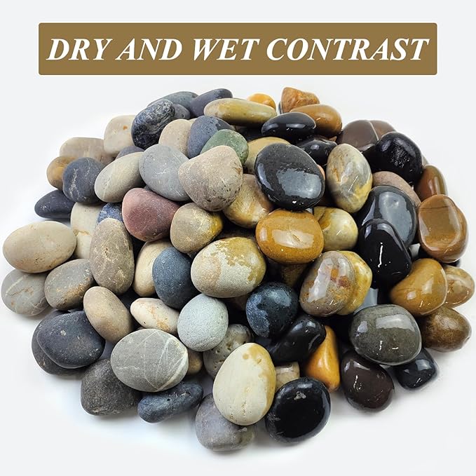 FANTIAN 40 lbs Garden Rocks Pebbles, 2-3 Inch Decorative Large River Rocks for Landscaping, Painting, Aquarium, Plants, Crafting, Walkways and Outdoor Decorative Stones