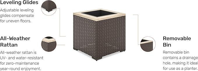 homestyles 6800-24 Palm Springs Outdoor Planter, Beige/Brown