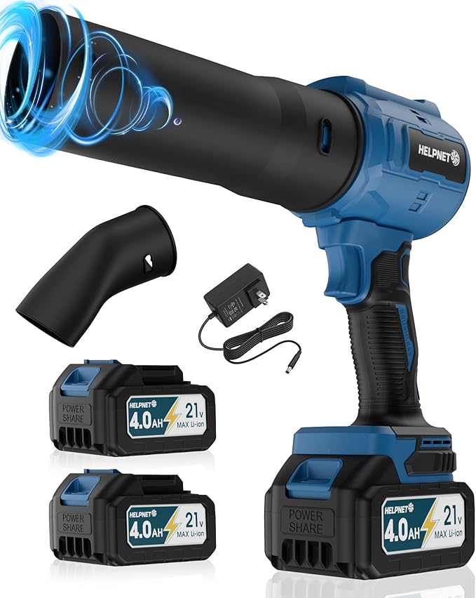 Cordless Leaf Blower with Battery and Charger,Electric Leaf Blower,(1000000)RPM,Batteries & Charger,Lightweight Handheld with Extended Nozzle,Portable Blower for Patio Cleaning,Blowing Leaves and Dust