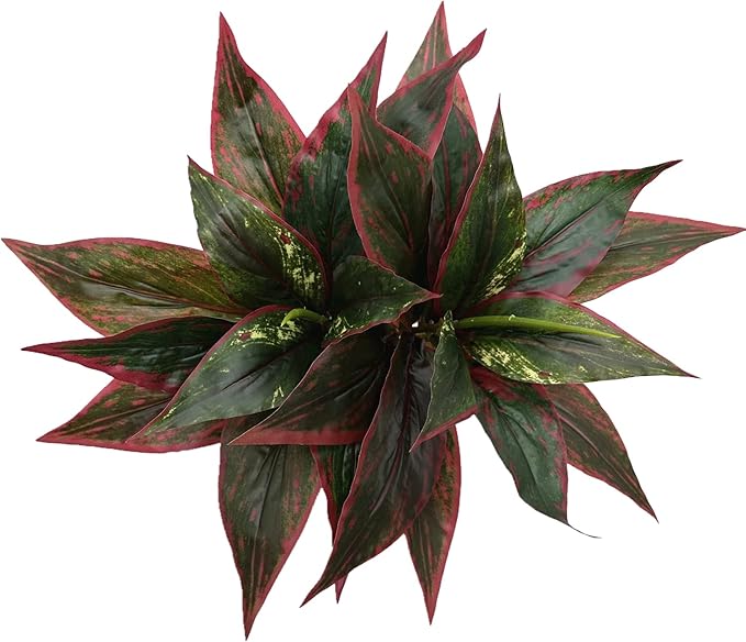 Artificial Agave Fake Plants Red 2 Pack, 10 Inches Faux Shrubs Flowers Grass Plant for Wedding Party Office Indoor Outdoor Home Yard Garden Greenery Leaves Decor UV Resistant Planter Filler Decoration