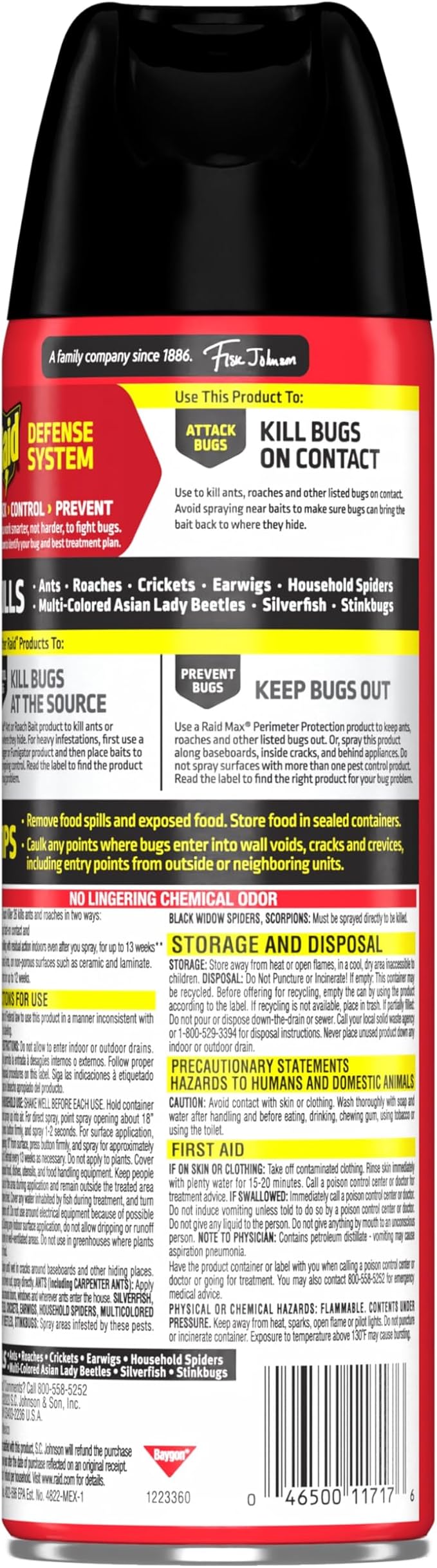 Raid Ant and Roach Killer, Fragrance Free, 17.5 OZ