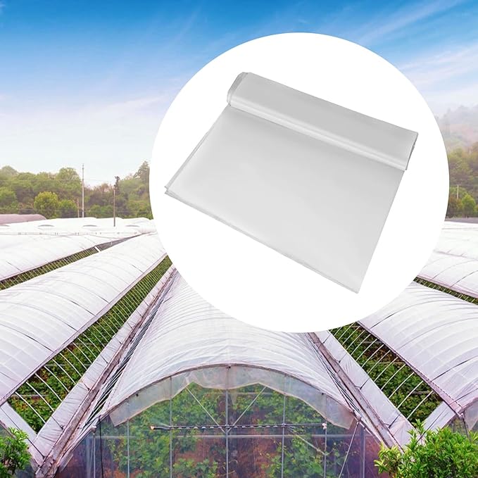 VEVOR Greenhouse Plastic Sheeting 8 x 25 ft, 6 Mil Thickness UV Resistant Clear Polyethylene Film, Hoop Green House Cover for Farms, Agriculture, Garden