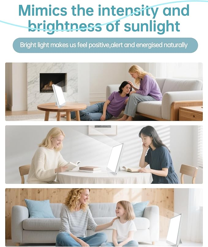 Plynvexa Light Therapy Lamp - 10000 Lux Full Spectrum Light Therapy,3 Color Portable Therapy Lamp,Wall Mount Daylight Lamp for Home & Office Use,3 Timing & 3 Mode Touch with Memory