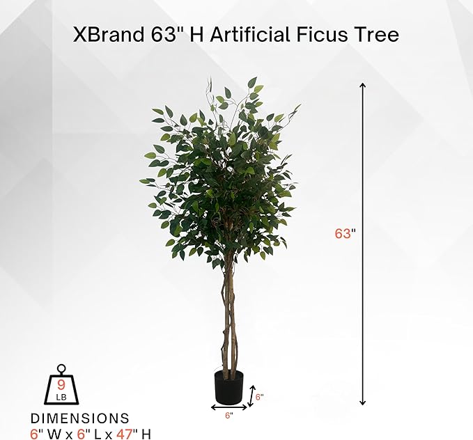 XBrand 63-Inch Artificial Ficus Tree