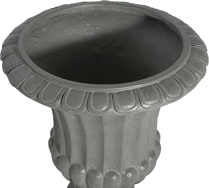 Merax 26.25'' Tall Antique Urn Planter, Classic Garden Urn for Indoor & Outdoor Use, Large Patio & Living Room Decor Planter, Gray