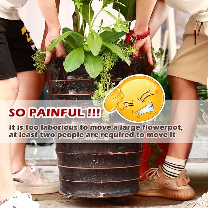 5 Packs 16” Plant Caddy with Wheels Metal Plant Stand on Wheels for Indoor and Outdoor Plants Rolling Plant Stand with Casters Heavy Duty Plant Dolly Roller Caddy, Black