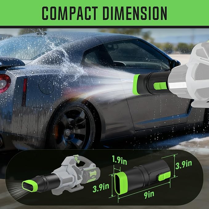 Sealegend Car Drying Nozzle Compatible with EGO Leaf Blower Models 530 575 580 615 650 670 765, Compact Nozzle Attachment for Easy Snow & Leaves Removing, 360°Rotation & Scratch Protection, 9.5 in.