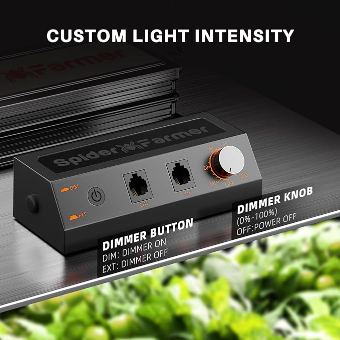 Spider Farmer SF1000 100W LED Grow Light for Indoor Plants, Dimmable Full Spectrum with Samsung LM301H EVO High PPFD Lamp, Deeper Penetration for Seed Starting Vegetables Bloom in 2x2/3x3 Grow Tent