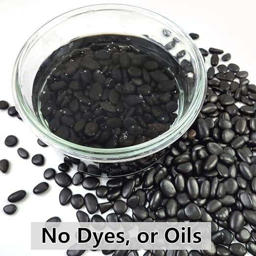 YISZM 10LB Succulent and Cactus Black Pebbles, 3/8 Inch Natural Decorative Polished Stones, River Rocks for Indoor Plants, Vases, Planters and Outdoor Gardening