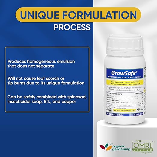 AgroMagen, GrowSafe Bio-Pesticide, Organic and Natural Miticide, Fungicide and Insecticide (8.5 fl.oz)