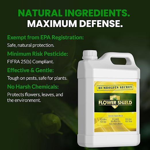 Humboldt’s Secret Flower Shield | Plant Care Spray for Routine Foliar Application & Maintenance | Naturally Derived, Oil-Based Formula | Indoor & Outdoor Plants | 32 Ounce