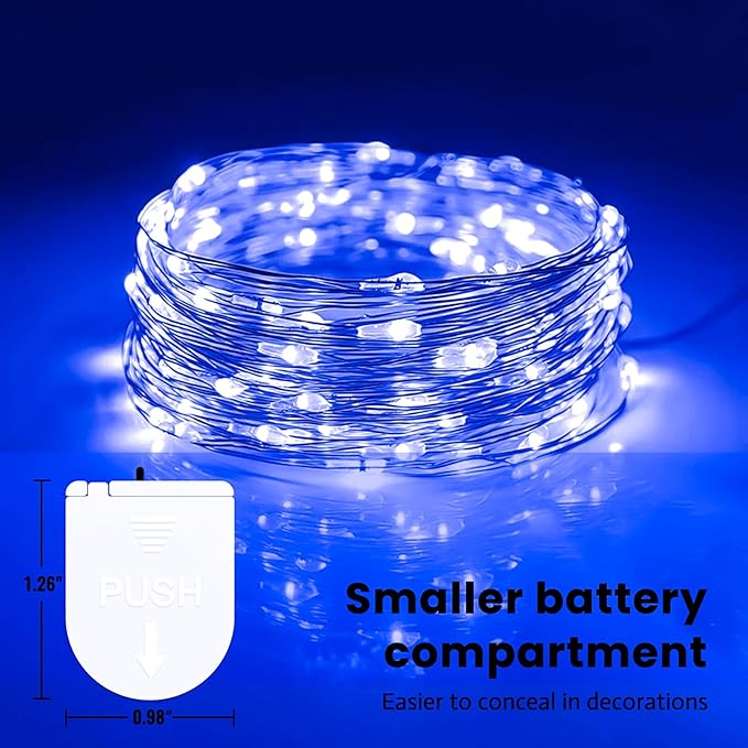 ZSJWL 30 Pack Blue Fairy Lights Battery Operated, 7FT 20LED Mini Starry Light Mason Jar Lights for Indoor Outdoor Party Wedding Halloween Thanksgiving