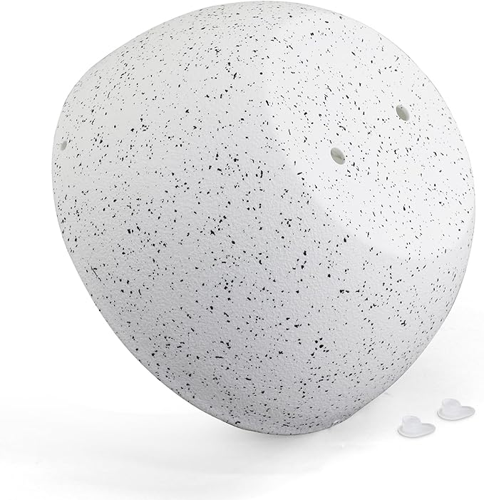 Meowell 12 inch Large Hanging Planters for Indoor Outdoor Plants, 2 Pack Hanging Flower Pots with Drainage Holes and Chain for Garden Porch, Plastic Hanging Baskets for House Plants, Speckled White