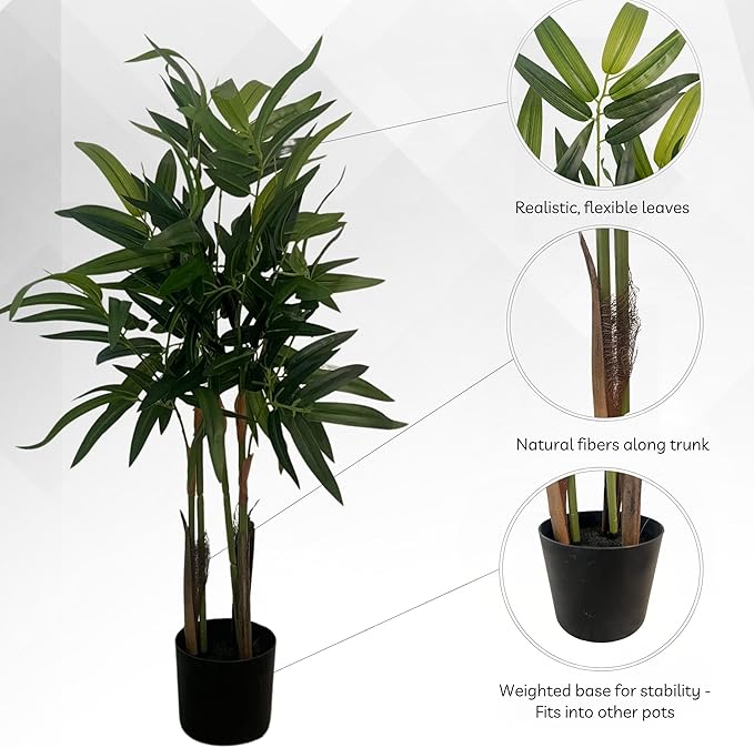XBrand 35.4-Inches Artificial Bamboo Plant in Pot for Indoor Outdoor Home Office Store, Great Housewarming Gift