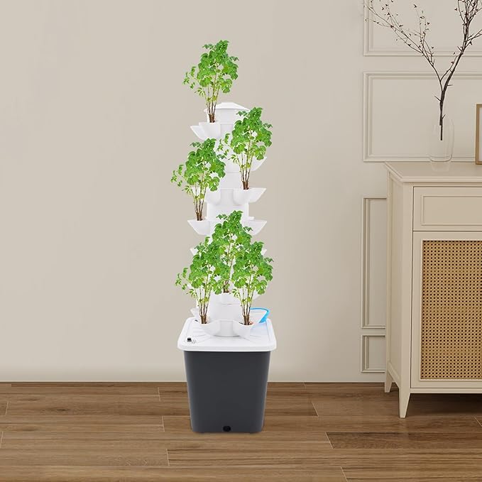Hydroponics Growing System, 35 Pods Vertical 7 Tiers Hydroponic Tower, Vertical Garden Planter with Water Pump, Hydroponic Germination Kit for Fruits, Vegetables, Herbs