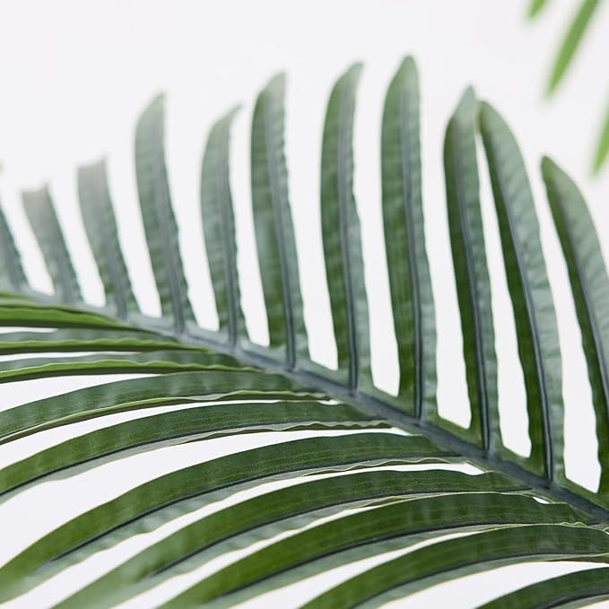 VeriNatural 5FT Artificial Palm Tree - Tall Fake Tree with White Taper Planter & Pebbles, UV Resistant for Indoor & Outdoor Decor - Large Potted Faux Plant for Living Room, Office, Home Decor,VN130