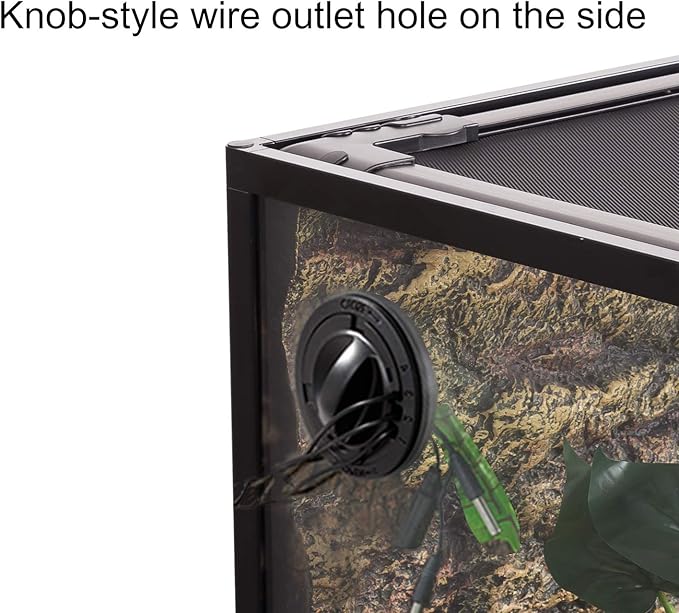 REPTI ZOO 67 Gallon Large Reptile Glass Terrarium Tank Double Hinge Door with Screen Ventilation Reptile Terrarium Cage 36" x 18" x 24"(Knock-Down)