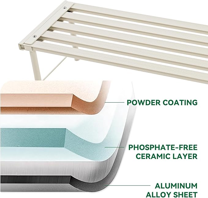 MultirackX Metal Plant Stand, Rust-proof Aluminum Flower Pot Stand, Heavy Duty Planter Display Shelving for Patio Balcony Garden Living Room Decorative (White, 23.6 Inch)