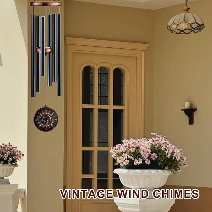 Gabzart Wind Chimes for Outside, Vintage Sun Moon Star Deep Tone Wind Chime Outdoor Clearance, Patio Porch Balcony Decoration, Garden Decor Birthday Gifts for Women Mom Grandma (34" Sun Moon Star)