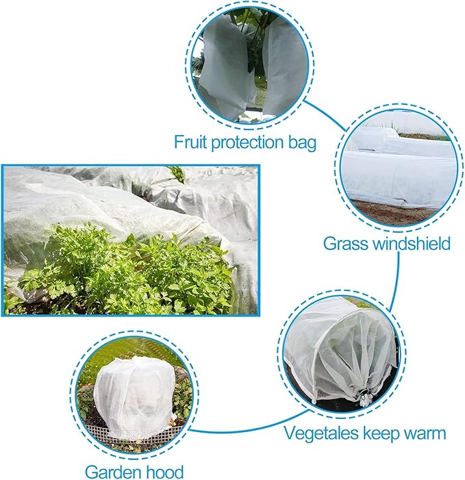 NONMON 2 Pack Plant Covers Freeze Protection 10 x 30FT 1.2oz Frost Cloths Forst Blankets for Winter Floating Row Cover Frabic Plant Cover for Outdoor Vegetables Garden