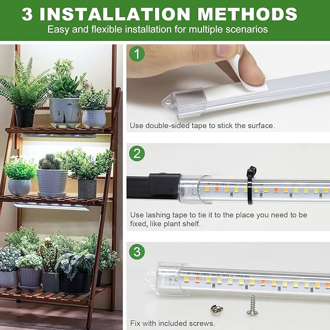 Grow Lights for Indoor Plants, 16" Full Spectrum Plant Grow Light Strips with Upgrade Timer 6/12/16 Hrs, 5 Dimmable Levels, 120 LEDs Sunlight Growing Lamp for Indoor Greenhouse, Seedlings