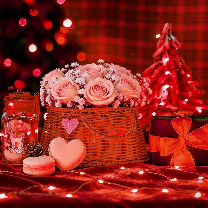 20 Pack Valentine's Lights ,Fairy Lights Battery Operated ,7ft 20 Mini LED Firefly String Lights for Mason Jar ,DIY Parties, Wedding, Bedroom,Easter, Christmas Valentines Day Decoration ,4 Mixed-Color