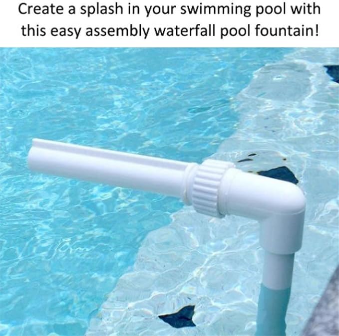 Pool Fountain above Swimming Pools,Pool Waterfall Spray Pond Fountain,Water Fun Sprinklers above In Ground Swimming Pool Decor, Fun Pool Waterfall Sprayer for Backyard Outdoor, White