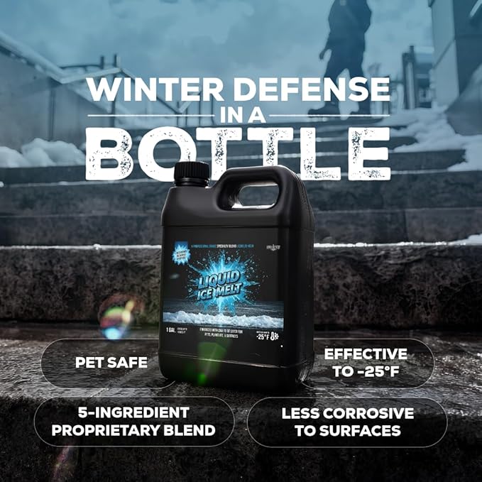 Liquid Ice Melt – Fast-Acting, Deicer for Driveways, Sidewalks, and Steps (1 Gal)