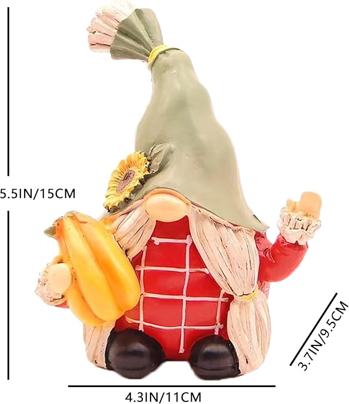 Fall Gnomes Decorations for Home Harvest Gnome Figurines Resin Garden Figurine Kitchen Decor Birthday Thanksgiving Gifts for Table Indoor Lawn Outdoor Porch