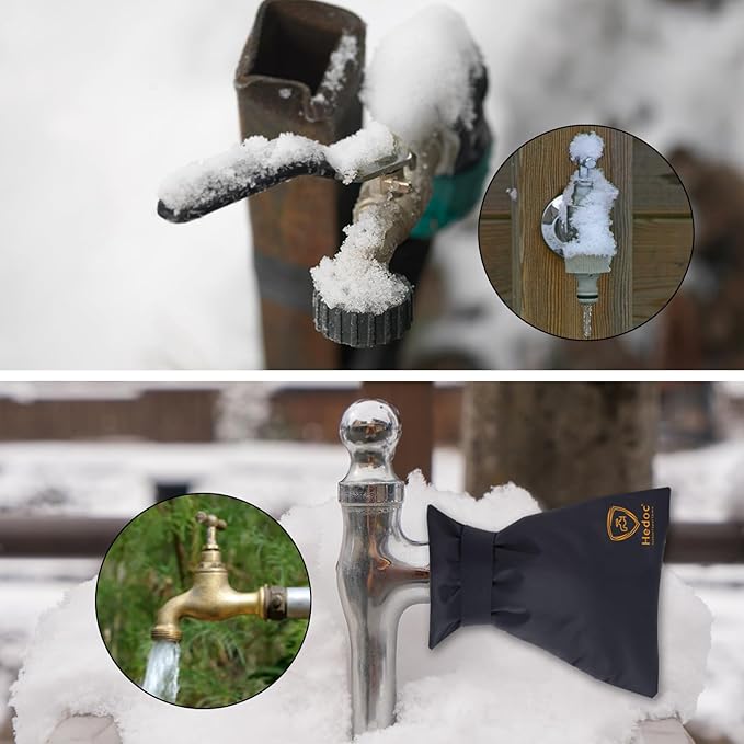 Hedoc Pro Outdoor Faucet Covers for Winter Freeze Protection, 2 Pack 6'' W x 8.2'' H Winter Faucet Insulation Cover Socks, Hose Bib Covers for Winter (Faucet Cover 2 Pack)