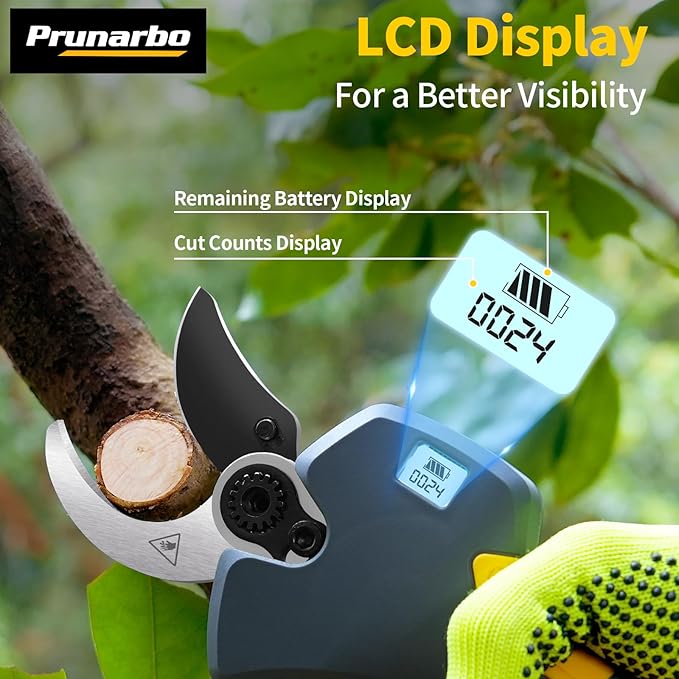 Electric Pruning Shears Cordless 40mm 1.6'' Cutting Diameter 2×2Ah Batteries, Compatible with Makita 18V Battery Powered Pruner Electric Secateurs Branch Cutter Professional for Tree Trimming