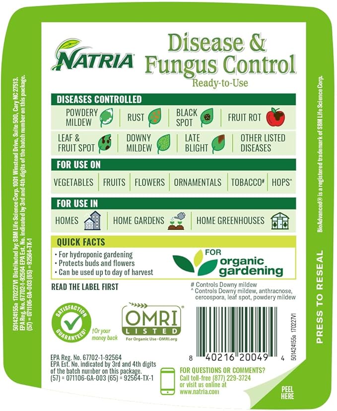 NATRIA Disease & Fungus Control with Copper Fungicide, Ready-to-Use, 24 oz
