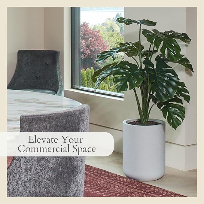 Monstera Tree, Premium Artifcial Indoor Tree Stands 4' Tall, Lifelike-Leaves & Hand Painted Trunk, Planter Pot Included