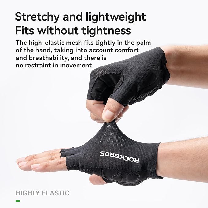 ROCKBROS Cycling Gloves for Men Women - Breathable Gel Pad Road Mountain Bike Gloves - Touch Screen Anti-Slip MTB Gloves for Cycling Workout Outdoor Sports
