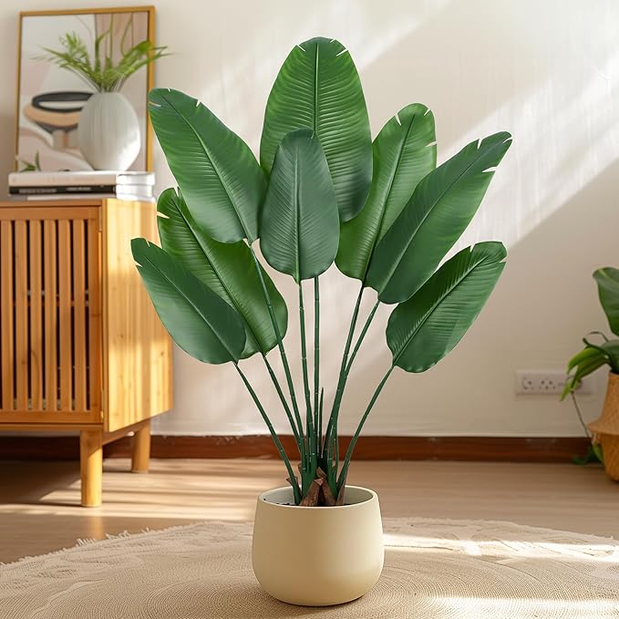 4 Ft Artificial Bird of Paradise Plant,Faux Plants Indoor Tall Fake Plants Decor-Artificial Plants Indoor & Outdoor