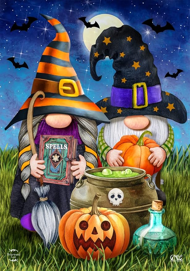 Halloween Gnomes House Flag Humor Spooky 28" x 40" Briarwood Lane