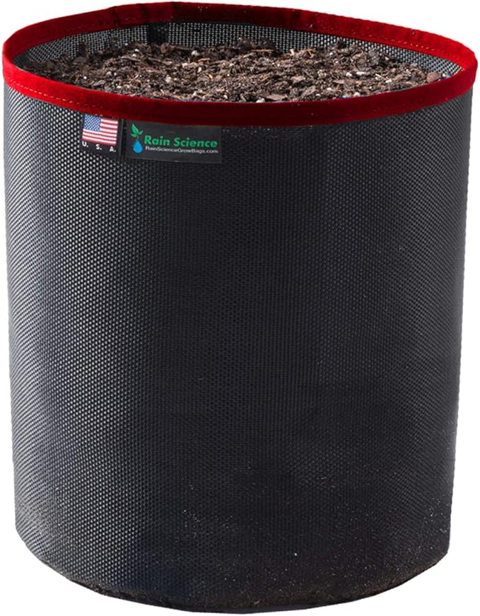 Grow Bag 3 Gallon, Planting Pots - Colorful Plant Grow Bags Pots Gardening Vegetable - Air Pruning Mesh Fabric Plant Container - (Black/Red)