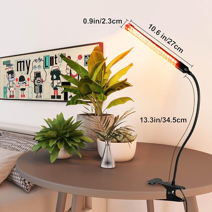 JINHONGTO 2Pack 9 Watt Clip Grow Lights for Indoor Plants with Timer, Mini Pot Plant Grow Light, Full Spectrum Small Bonsai Grow Light, Bright Enough Plant Growing Lamps