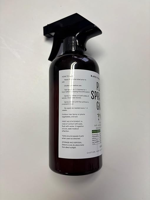 Kate's Garden Plant Spray for Insects & Getting Rid of Gnats. Fungus Gnat Killer & Bug Spray for Indoor Plants (16oz, Pet Safe, Non Toxic)