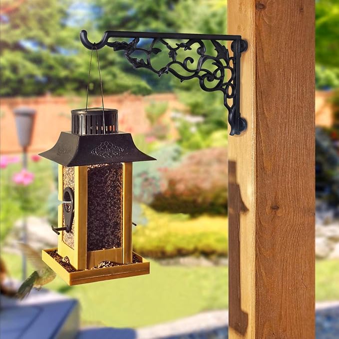 Plant Hanging bracket,13 Inch Aluminum Heavy duty plant hanger,durable rust-resistant Decorative wall mount plant bracket hook for outdoor indoor Hanging Plant Flower Lantern Bird Feeder Wind Chimes