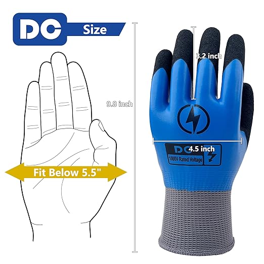 5 Pairs Insulated Electrician Gloves 1000V Voltage Resistant Flame Retardant Work Gloves, Electrical Rubber Non-slip Texture Design for Electricians Prevent Shock