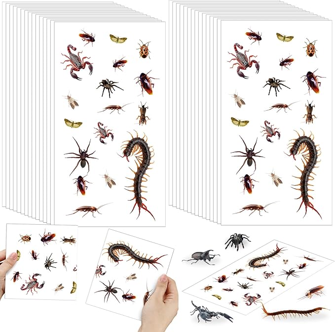 Qualirey 30 Pcs Cricket Insect Glue Traps Extra Sticky Non Toxic Mouse Glue Traps with Printed Insect to Lure Pests for Kitchen Bathroom Garage Indoor Bug Cockroaches Scorpions (One Piece Style)
