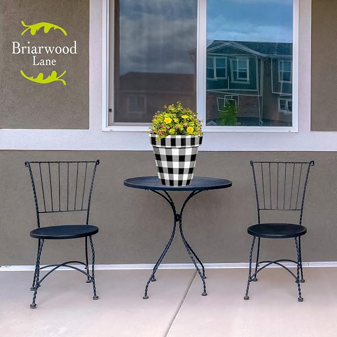 Briarwood Lane Black and White Buffalo Check Medium Planter