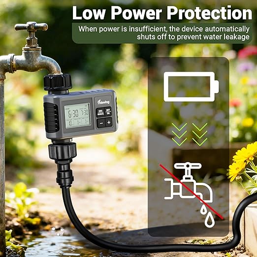 360° Adjustable Drip Irrigation System - 50FT Garden Watering Atomizing System with 16 Nozzles & Water Timer, Greenhouse Accessories for Yard, Lawn, Plants, Garden, 5/16 inches Hose