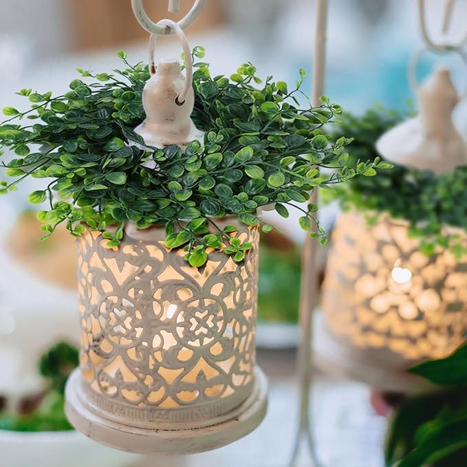 18 Pcs Mini Green Boxwood Candle Rings Wreaths Spring Summer Kitchen Cabinet Swags Wreath 3 Inch Wedding Rings Wreaths Pillar Candle Holder for Wedding Home Door Tabletop Decor