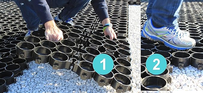 TRUEGRID | Deco Permeable Pavers | Designed as Outdoor Pavers for The Driveway, Garden, Patio, or as Stepping Stone Support for Walkways, Poolside, DIY Projects | 1.8" Depth | Sample Pack of 2