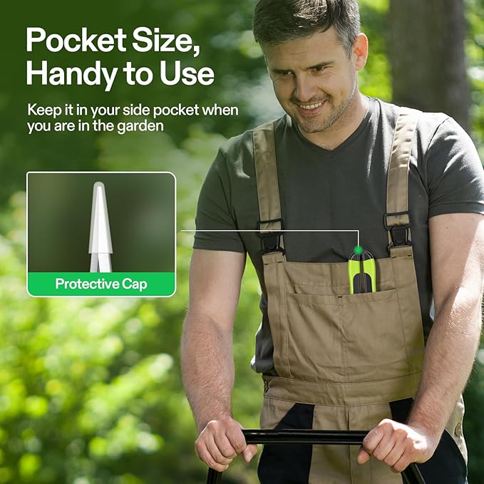 VIVOSUN Gardening Hand Pruner Pruning Shear with Straight Stainless Steel Blades (Black, Straight Blade, 6, Black)