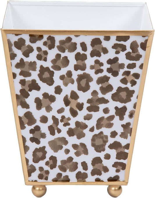 Jaye's Studio Decorative Planter Pots for Indoor Plants, Cachepot for Office, Kitchen, Bedroom, Desk, Living Room, Metal Flower Pot Small Planters, Gold Plant Pot Chinoiserie (Leopard Spots, 6 Inch)