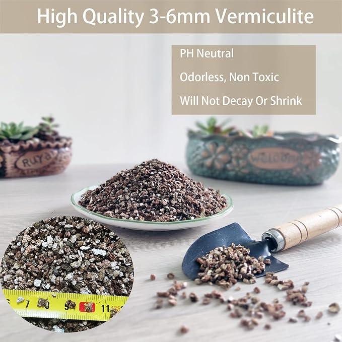 Natural Coarse Vermiculite 10QT for Plants Organic Occurring Mineral Potting Mix Medium for Potted Plants, Hydroponics, Terrariums, Orchids, Mushroom Or Reptile Habitats