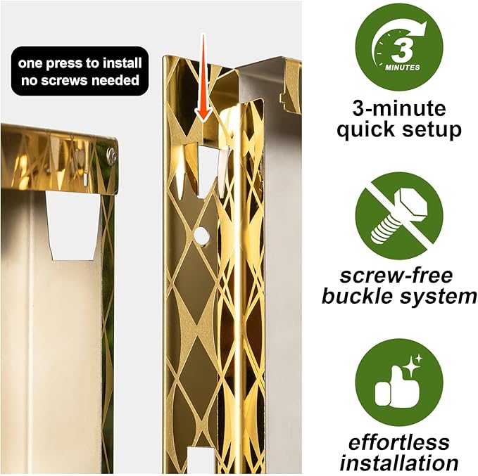 CYC Luxury Stainless Steel Golden Taper Tall Planter Box Set of 2 with Mirror Etching No Coating 24”H Top 11” Bottom 8”,Decrative Pot Indoor, Modern Décor for Home,Office,Tall Plants,Trees,Flowers